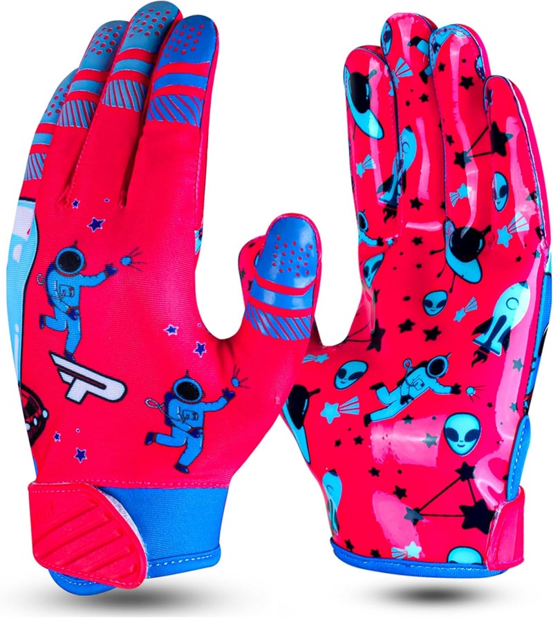 PLAYEUR Premium Football Gloves for Kids Youth & Adults-Premium Sticky Receiver with Adaptive Fit Technology-Ultra-Grip Performance - Image 2
